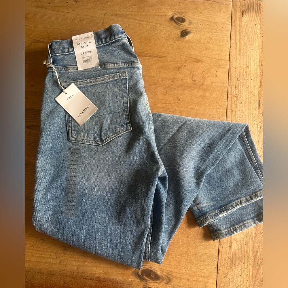 NEW Free Assembly Straight Leg Jeans 29 x 30” new with tags attached